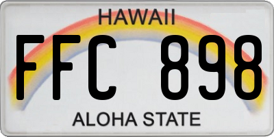 HI license plate FFC898