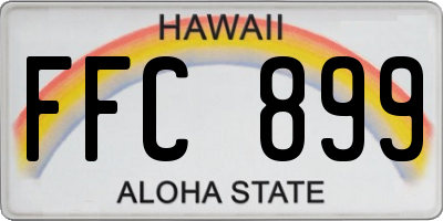 HI license plate FFC899