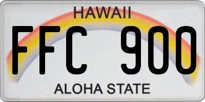 HI license plate FFC900