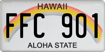 HI license plate FFC901