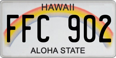 HI license plate FFC902
