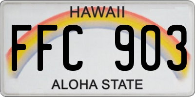 HI license plate FFC903