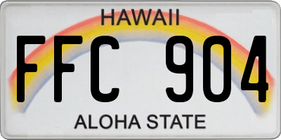 HI license plate FFC904