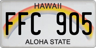 HI license plate FFC905