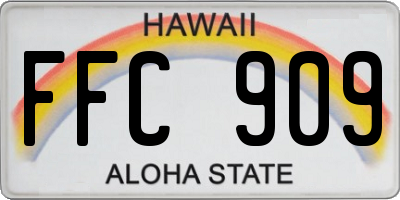HI license plate FFC909