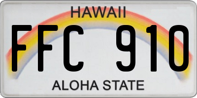 HI license plate FFC910
