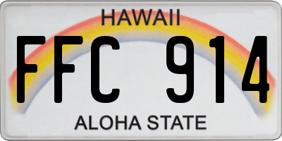 HI license plate FFC914