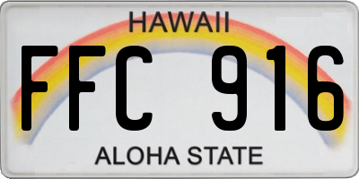 HI license plate FFC916