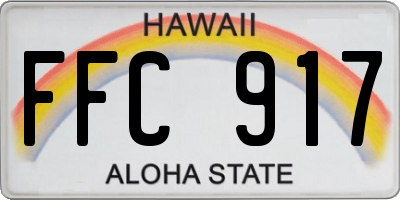 HI license plate FFC917