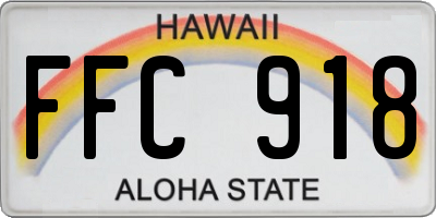 HI license plate FFC918