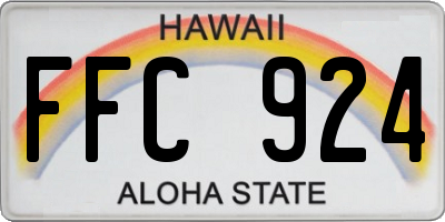 HI license plate FFC924