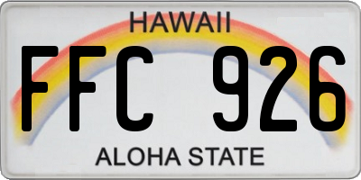 HI license plate FFC926