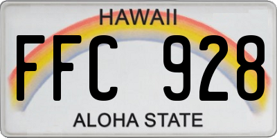 HI license plate FFC928