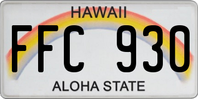 HI license plate FFC930
