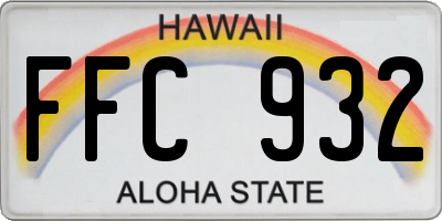 HI license plate FFC932