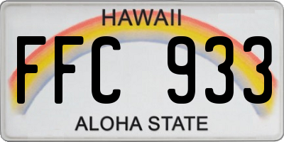 HI license plate FFC933