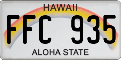 HI license plate FFC935