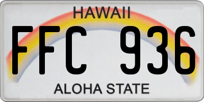 HI license plate FFC936