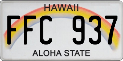 HI license plate FFC937