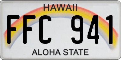 HI license plate FFC941