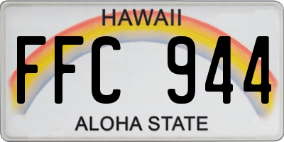 HI license plate FFC944