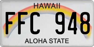 HI license plate FFC948