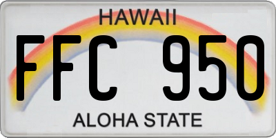 HI license plate FFC950