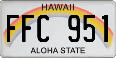 HI license plate FFC951