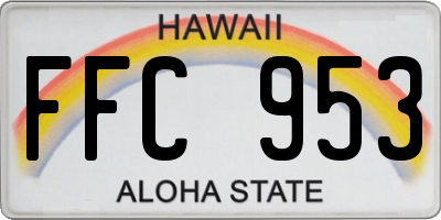 HI license plate FFC953