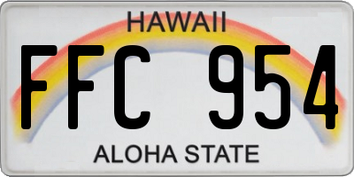 HI license plate FFC954
