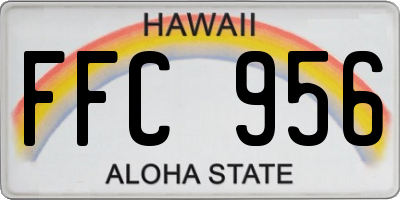 HI license plate FFC956