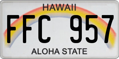 HI license plate FFC957