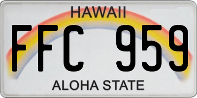HI license plate FFC959