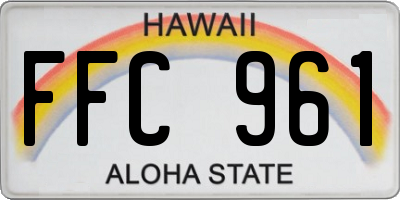 HI license plate FFC961