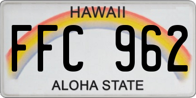 HI license plate FFC962