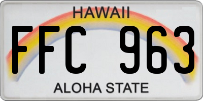 HI license plate FFC963