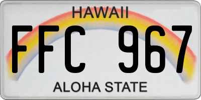 HI license plate FFC967