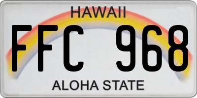 HI license plate FFC968