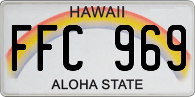 HI license plate FFC969