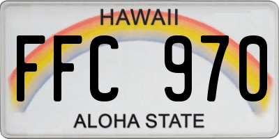 HI license plate FFC970