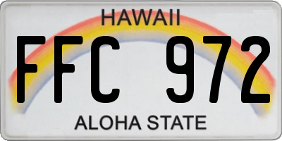 HI license plate FFC972