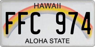 HI license plate FFC974