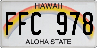 HI license plate FFC978