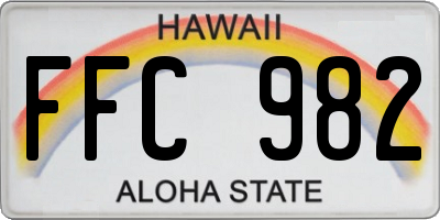 HI license plate FFC982