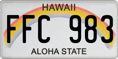 HI license plate FFC983