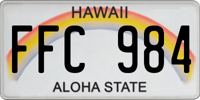 HI license plate FFC984