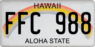 HI license plate FFC988