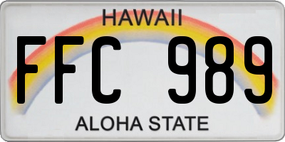 HI license plate FFC989