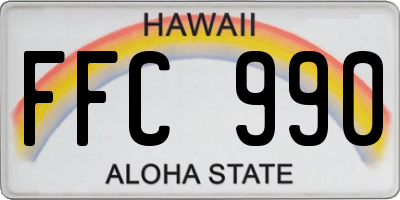 HI license plate FFC990