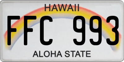 HI license plate FFC993